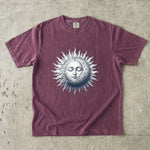 Vintage Sun & Moon - Celestial Line Art T-Shirt