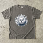 Vintage Sun & Moon - Celestial Line Art T-Shirt
