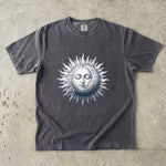 Vintage Sun & Moon - Celestial Line Art T-Shirt