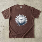 Vintage Sun & Moon - Celestial Line Art T-Shirt