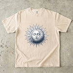 Vintage Sun & Moon - Celestial Line Art T-Shirt