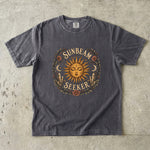 Sunbeam Seeker - Sun Moon Crystal & Floral T-Shirt