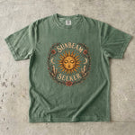 Sunbeam Seeker - Sun Moon Crystal & Floral T-Shirt