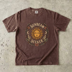 Sunbeam Seeker - Sun Moon Crystal & Floral T-Shirt