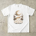 Ask the Moon - Crescent Moon Crystal & Floral T-Shirt