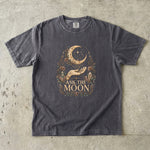 Ask the Moon - Crescent Moon Crystal & Floral T-Shirt