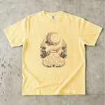 Ask the Moon - Crescent Moon Crystal & Floral T-Shirt
