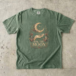 Ask the Moon - Crescent Moon Crystal & Floral T-Shirt
