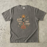 Aligned With My Own Energy - Sun Moon Crystal Floral T-Shirt