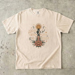 Aligned With My Own Energy - Sun Moon Crystal Floral T-Shirt
