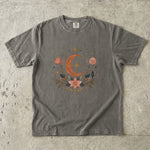 Celestial Christmas Moon - Ornament & Poinsettia T-Shirt