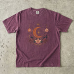 Celestial Christmas Moon - Ornament & Poinsettia T-Shirt
