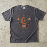 Celestial Christmas Moon - Ornament & Poinsettia T-Shirt