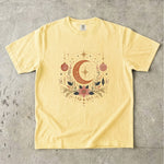 Celestial Christmas Moon - Ornament & Poinsettia T-Shirt