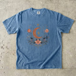 Celestial Christmas Moon - Ornament & Poinsettia T-Shirt
