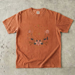 Celestial Christmas Moon - Ornament & Poinsettia T-Shirt