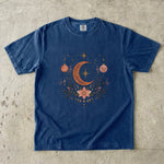 Celestial Christmas Moon - Ornament & Poinsettia T-Shirt
