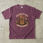 Celestial But Grounded - Barefoot Wildflower Botanical Moon T-Shirt
