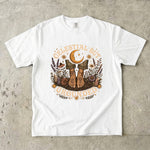 Celestial But Grounded - Barefoot Wildflower Botanical Moon T-Shirt
