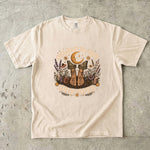 Celestial But Grounded - Barefoot Wildflower Botanical Moon T-Shirt