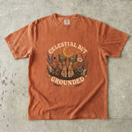 Celestial But Grounded - Barefoot Wildflower Botanical Moon T-Shirt