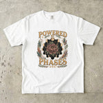 Powered by Phases - Moon Phase Crystal Floral T-Shirt