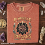 Powered by Phases - Moon Phase Crystal Floral T-Shirt