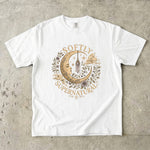 Softly Supernatural - Crescent Moon Crystal & Floral T-Shirt
