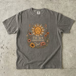 The Sun Understands Me - Sunflower & Celestial Floral T-Shirt