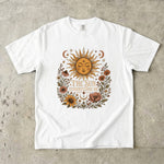 The Sun Understands Me - Sunflower & Celestial Floral T-Shirt