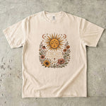 The Sun Understands Me - Sunflower & Celestial Floral T-Shirt