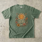 The Sun Understands Me - Sunflower & Celestial Floral T-Shirt