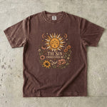 The Sun Understands Me - Sunflower & Celestial Floral T-Shirt