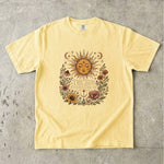 The Sun Understands Me - Sunflower & Celestial Floral T-Shirt