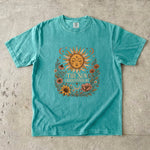 The Sun Understands Me - Sunflower & Celestial Floral T-Shirt