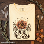Spirit in Bloom - Moon Crystal & Botanical Flower T-Shirt