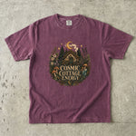 Cosmic Cottage Energy - Moonlit Forest Cottage T-Shirt
