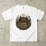 Cosmic Cottage Energy - Moonlit Forest Cottage T-Shirt