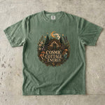 Cosmic Cottage Energy - Moonlit Forest Cottage T-Shirt