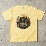 Cosmic Cottage Energy - Moonlit Forest Cottage T-Shirt