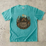 Cosmic Cottage Energy - Moonlit Forest Cottage T-Shirt