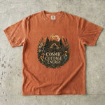 Cosmic Cottage Energy - Moonlit Forest Cottage T-Shirt