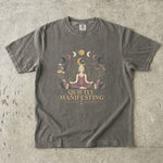 Quietly Manifesting - Moon Phase Crystal & Botanical T-Shirt