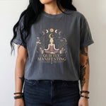 Quietly Manifesting - Moon Phase Crystal & Botanical T-Shirt