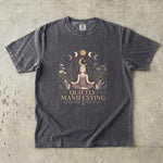 Quietly Manifesting - Moon Phase Crystal & Botanical T-Shirt