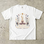 Quietly Manifesting - Moon Phase Crystal & Botanical T-Shirt