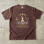 Quietly Manifesting - Moon Phase Crystal & Botanical T-Shirt