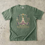 Quietly Manifesting - Moon Phase Crystal & Botanical T-Shirt