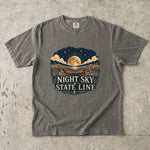 Night Sky State Line - Full Moon Desert Landscape T-Shirt