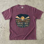 Night Sky State Line - Full Moon Desert Landscape T-Shirt